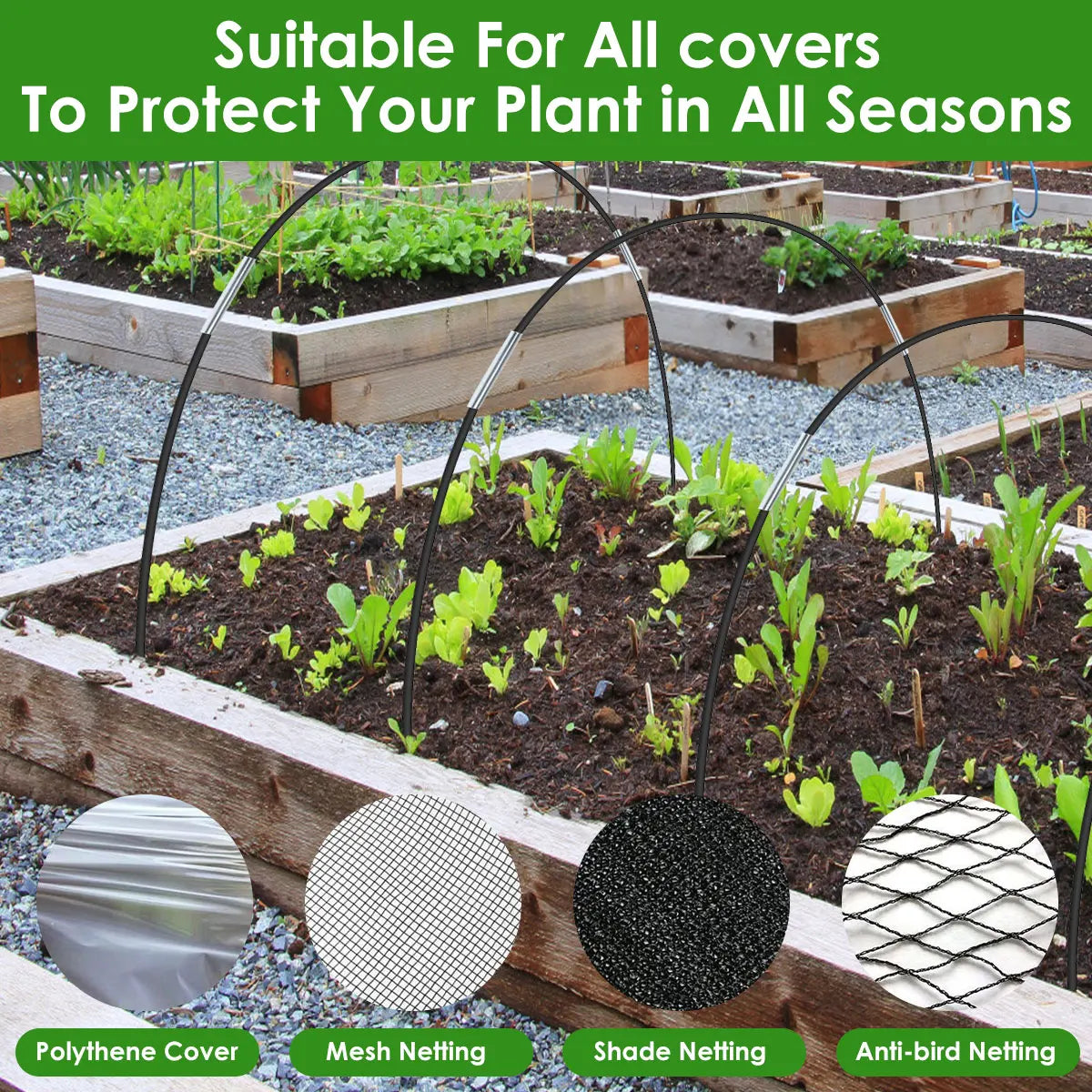 Fibreglass Plant-Tunnel Support Set, 21/30 Pieces