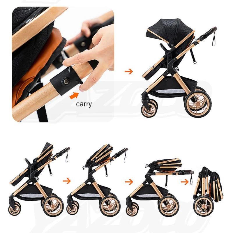 3‑in‑1 Luxury Baby Stroller Travel System
