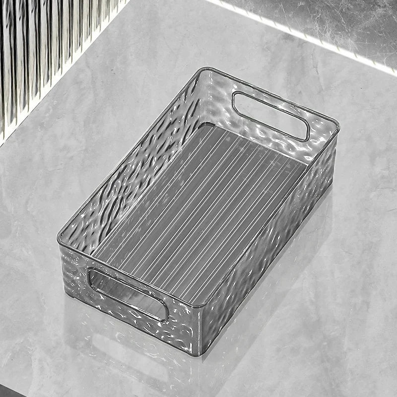 Stackable Clear Storage Bin with Carry Handles