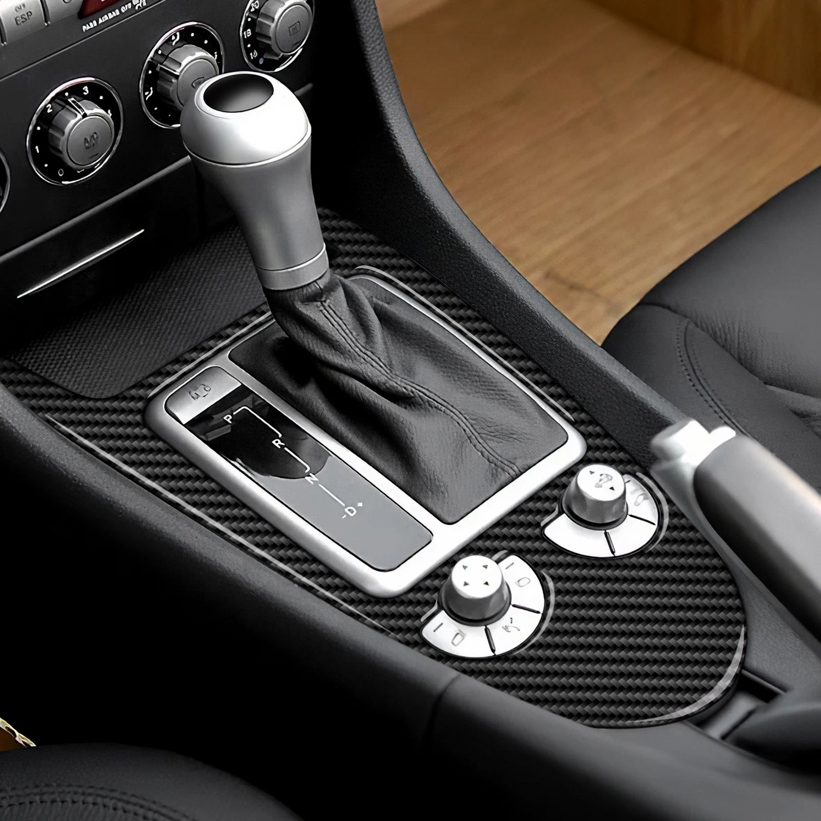 Carbon Fiber Gear Shift Trim Sticker for Mercedes Benz SLK R171