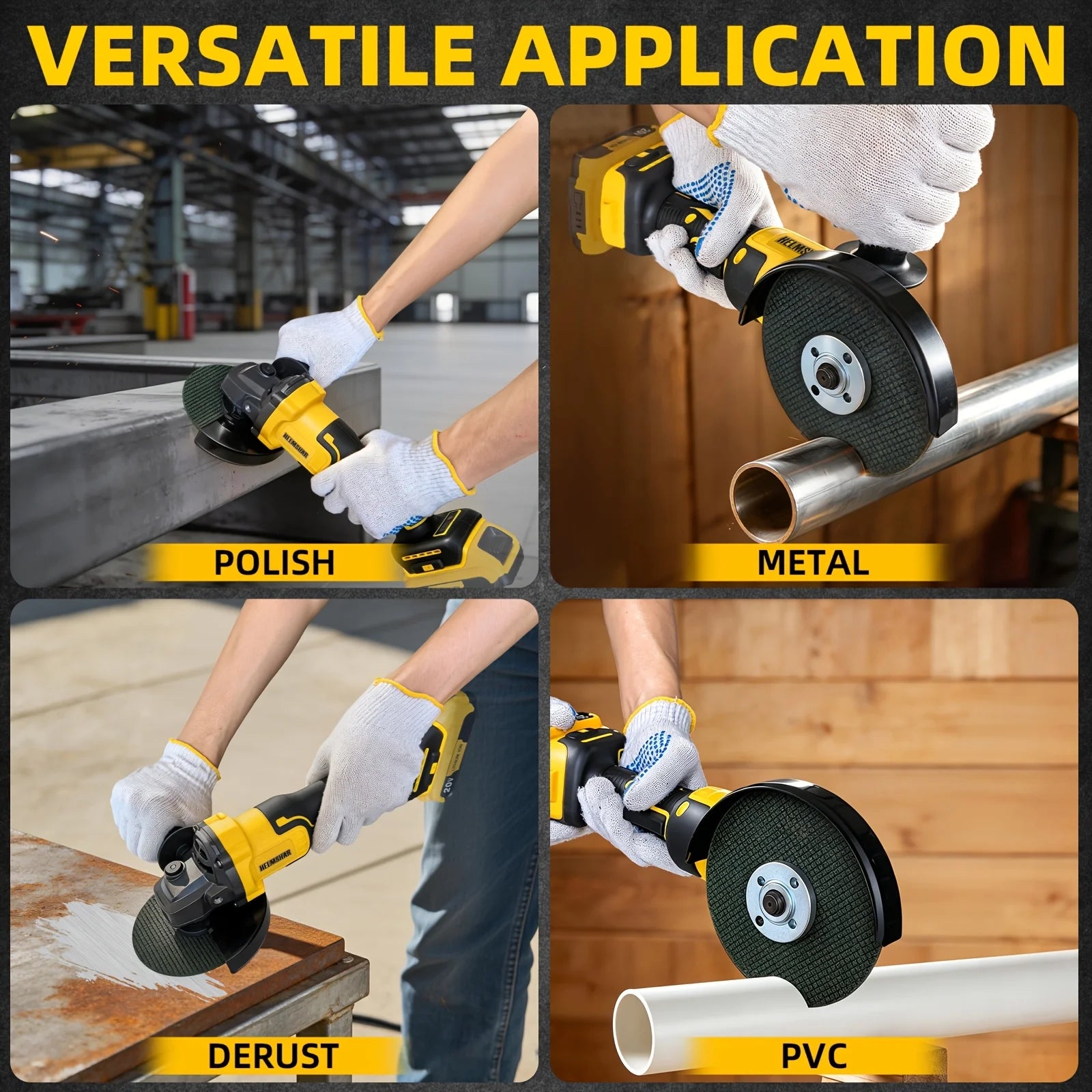 Cordless 5" Angle Grinder for Dewalt 20V Battery, 3 Speeds