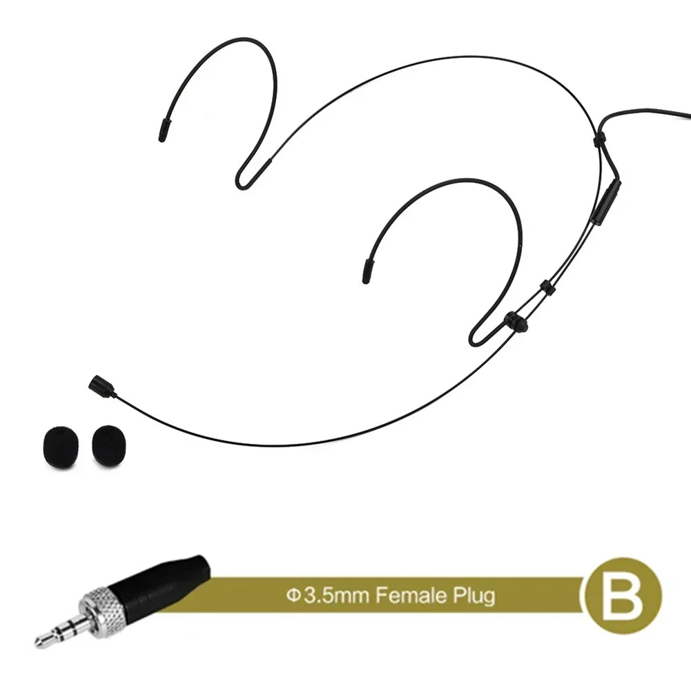 Double Earhook Headset Microphone with 2 Covers, 5 Plugs