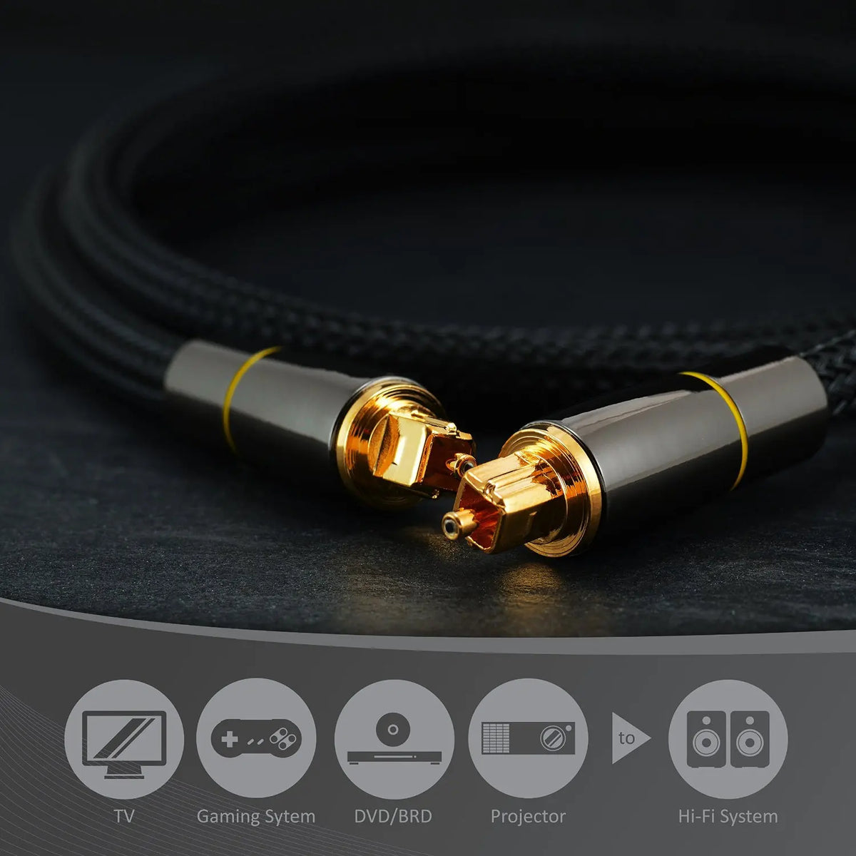 Digitální optický audio kabel Toslink, 1–3m