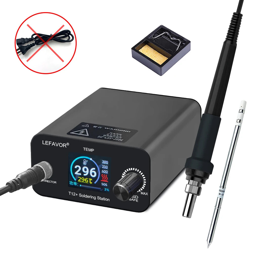 T12 75W Digital Soldering Iron StationTips Welding Rework Station temperature adjustable control microcontroller
