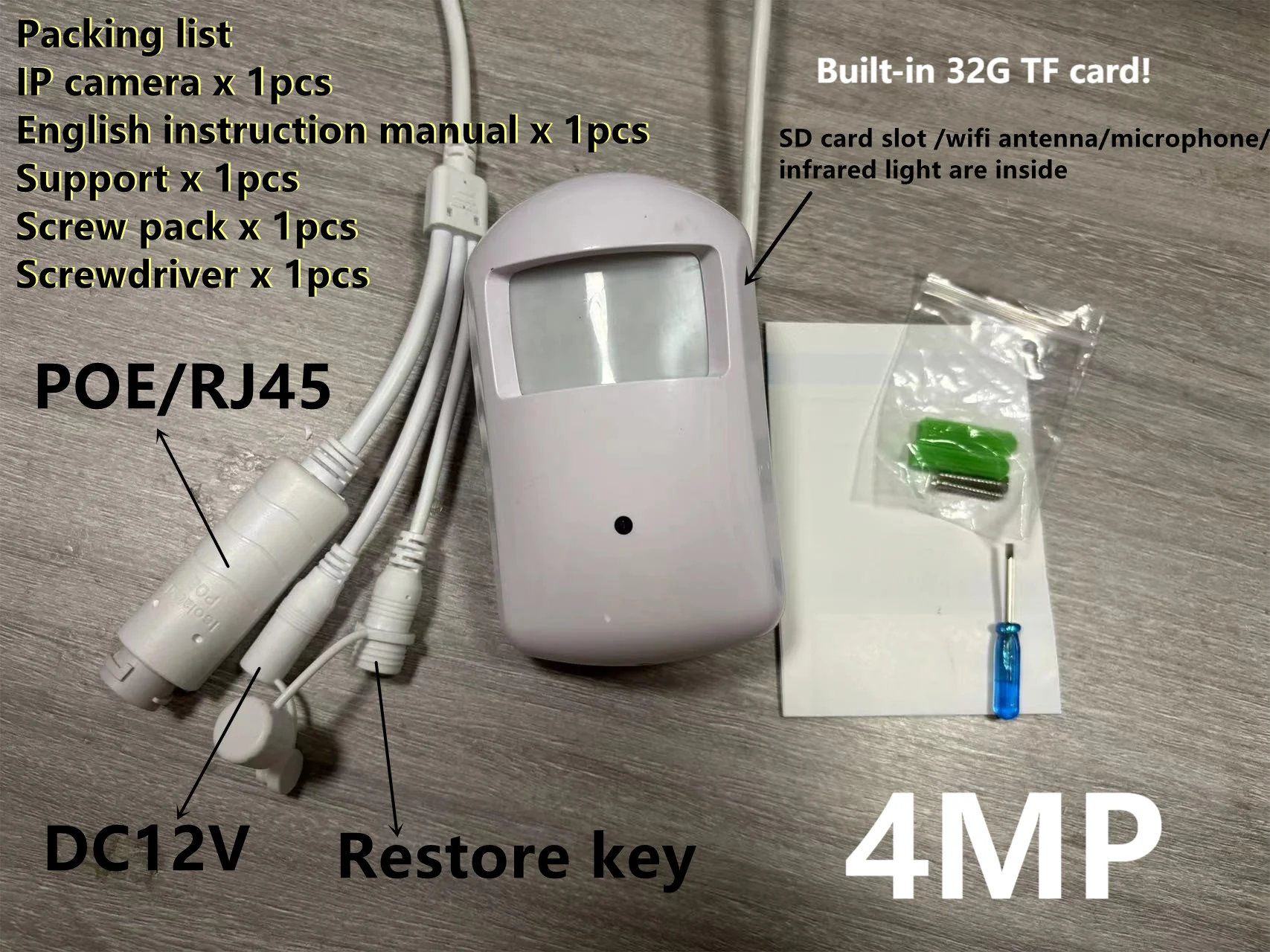 Tuya POE Mini WiFi Security Camera, 2MP/4MP, 2-Way Audio