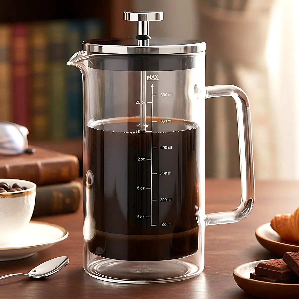 Double-Wall Glass French Press, 300 or 600 ml