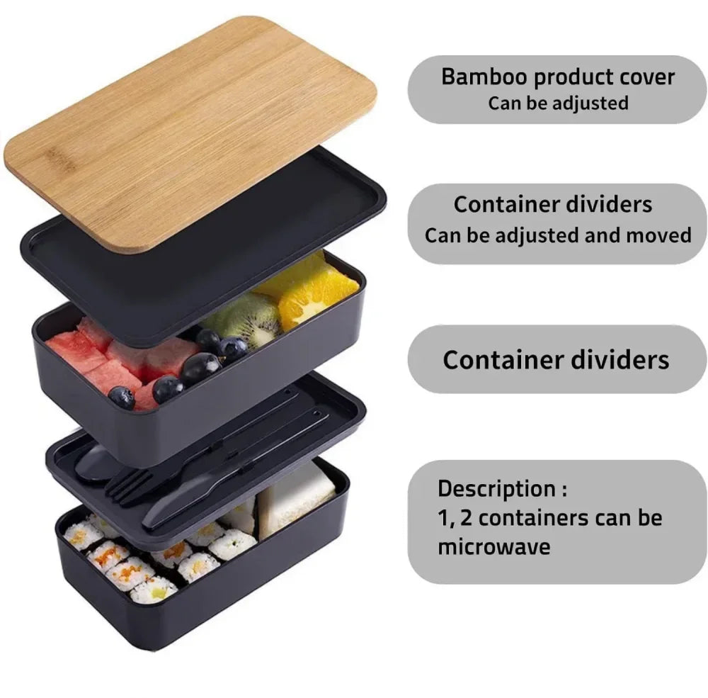 Two-Tier Bento Lunch Box, Set and Bag Options