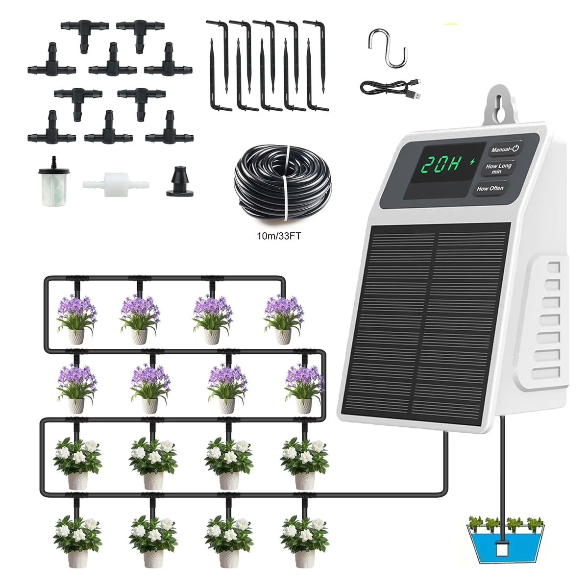 Solrdrip Irrigation Timer til automatisk plantevanding