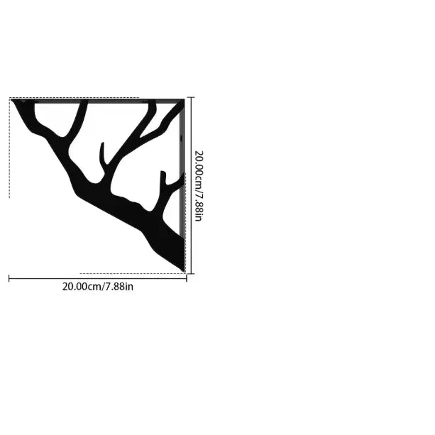 L-Shaped Metal Wall Brackets for Holding Branches, Space-Saving