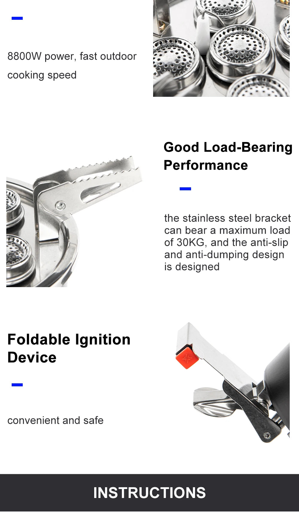 Portable Camping Gas Stove 8800W