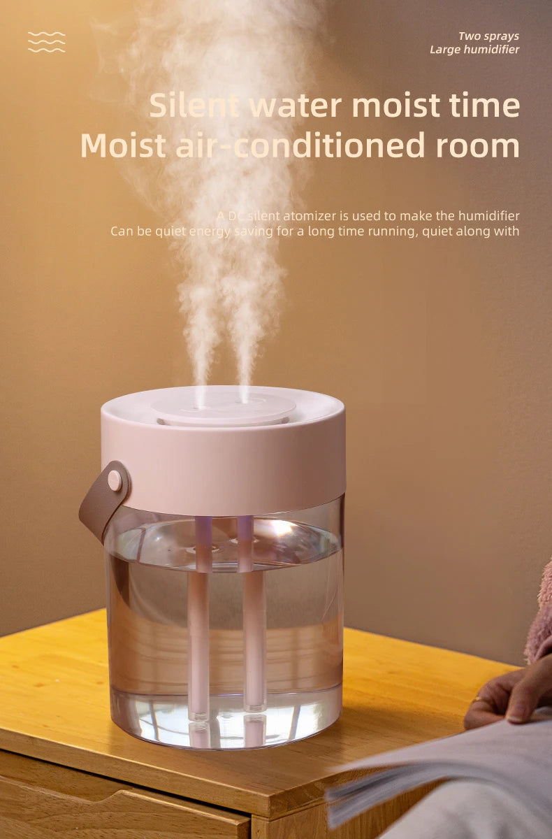 3 L USB Ultrasonic Humidifier with Dual Mist Outlets