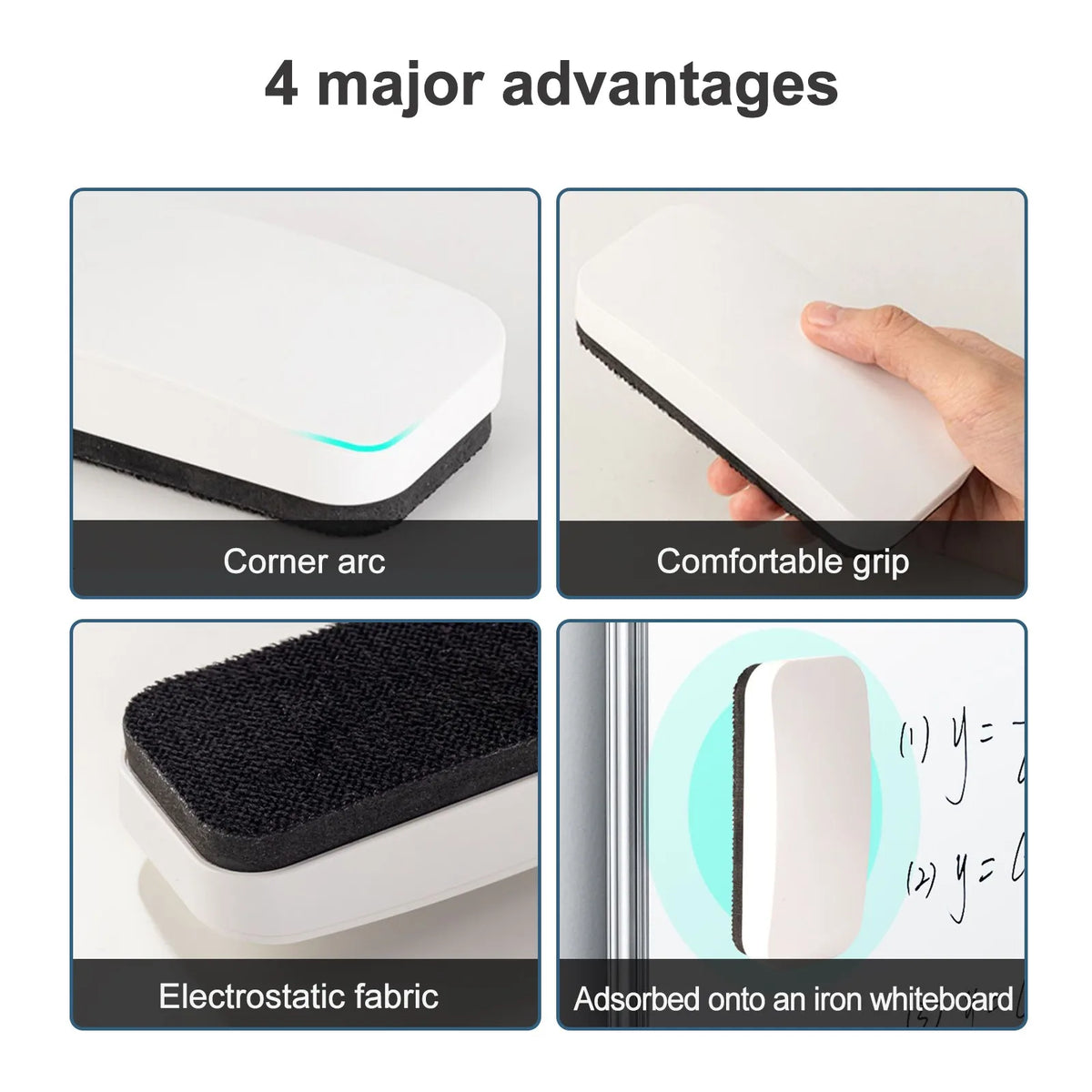 Magnetic Whiteboard Eraser, White