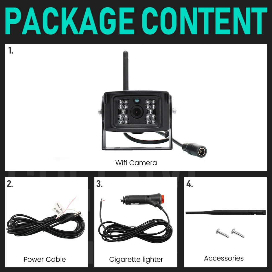 5G WiFi Truck Backup Camera 720P Night Vision for RV Bus Trailer