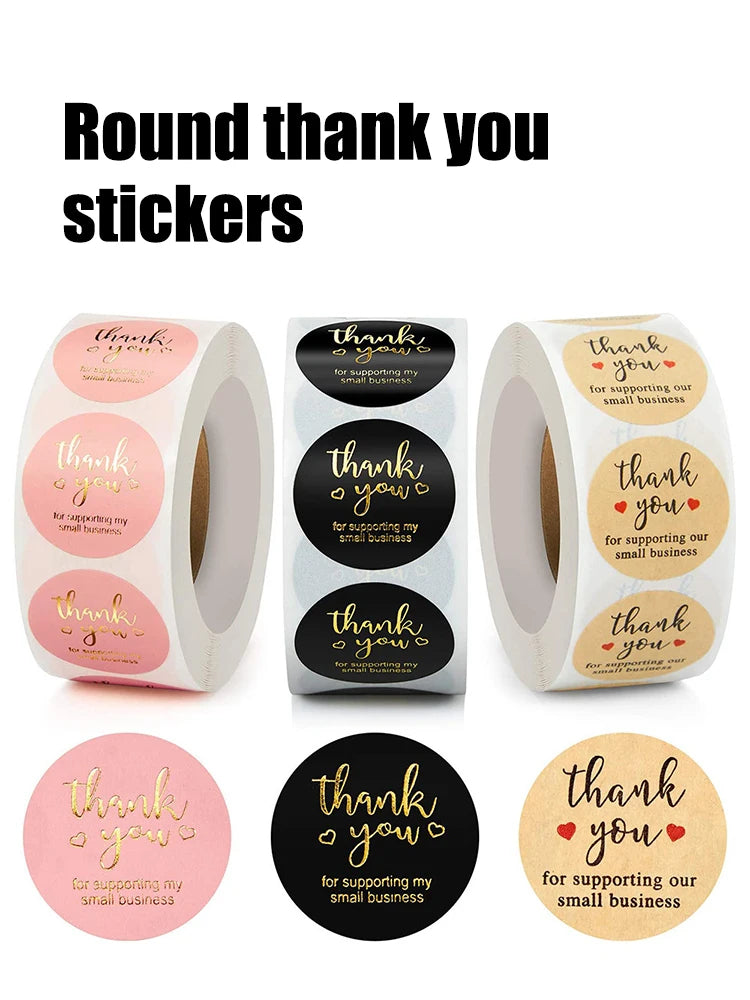 Adesivi Grazie Rosa e Nero Rotolo a Stampa a Caldo