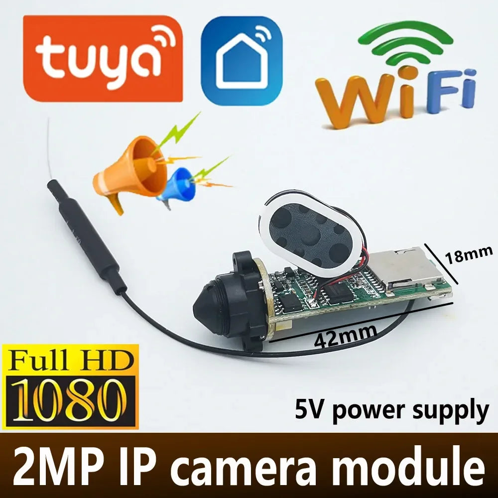 Mini Tuya-kameramodul DIY liten 1080P trådlös IP-kamera chipset PCB säkerhet P2P tvåvägs ljud industriell kamera smart moln