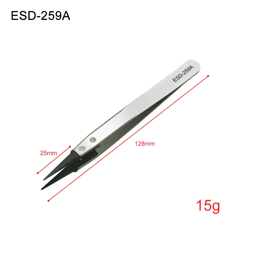 ESD anti-static precision tweezers - anti-static tips, heavy-duty metal,suitable for electronics,Electronics & Jewelry Repair