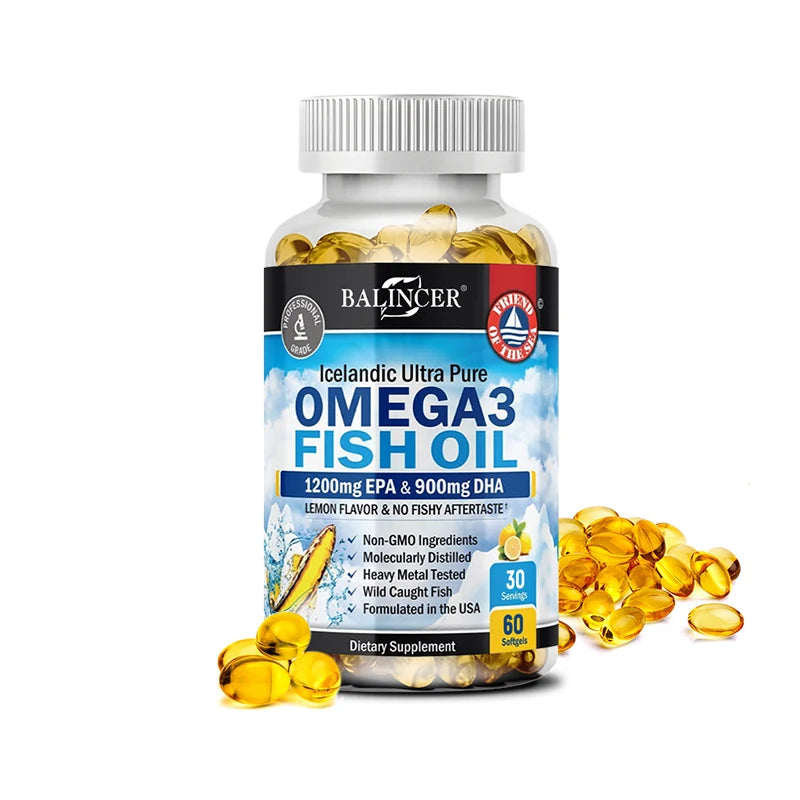 Omega-3 Fish Oil Supplement Capsules