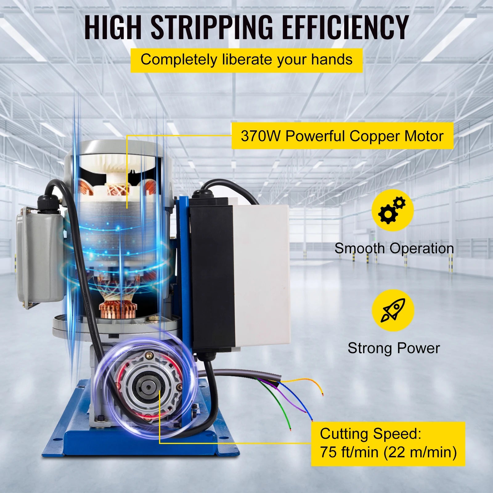 Máquina eléctrica para pelar cables 370W 11 canales para reciclaje de cobre