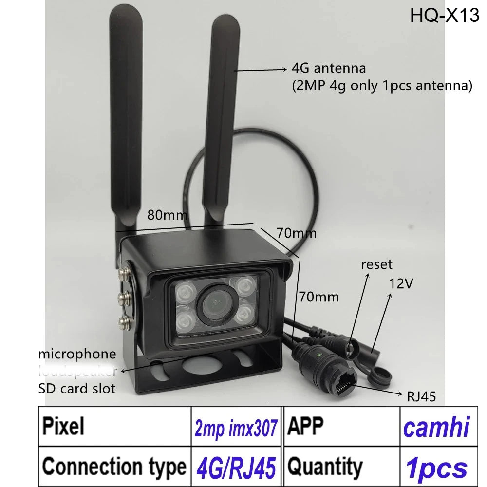Caméra de sécurité extérieure étanche 4G avec carte SIM