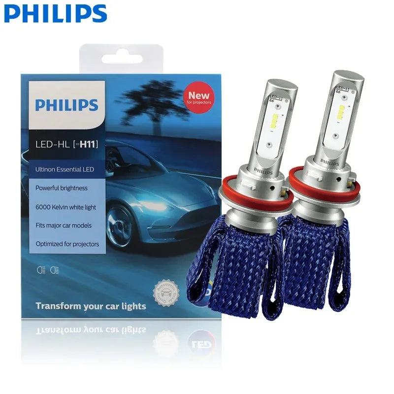 Philips LED H4 H7 HB3 HB4 H8 H11 H16 Ultinon Essential Auto svetlá 6000K Jasný biely HIR2 9012 9005 9006 LED Upgrade žiarovky