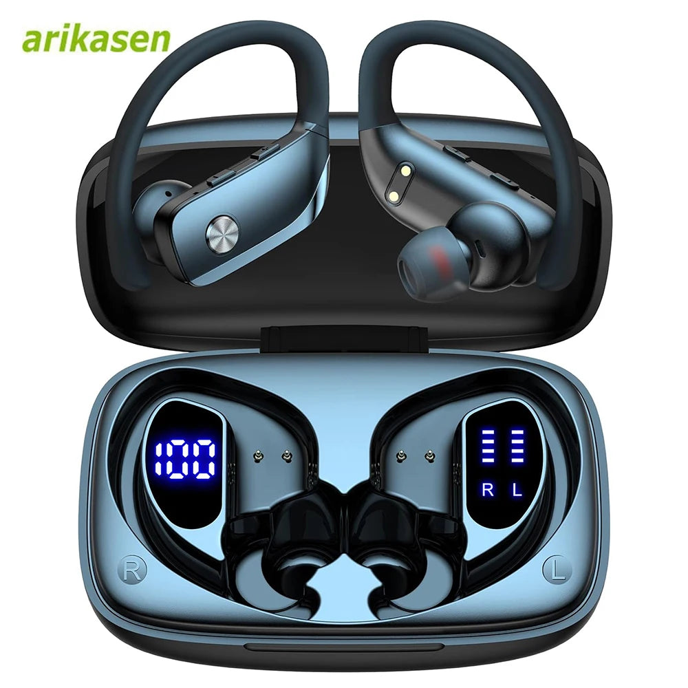 Bluetooth 5.0 Earbuds with Ear Hooks and Microphone