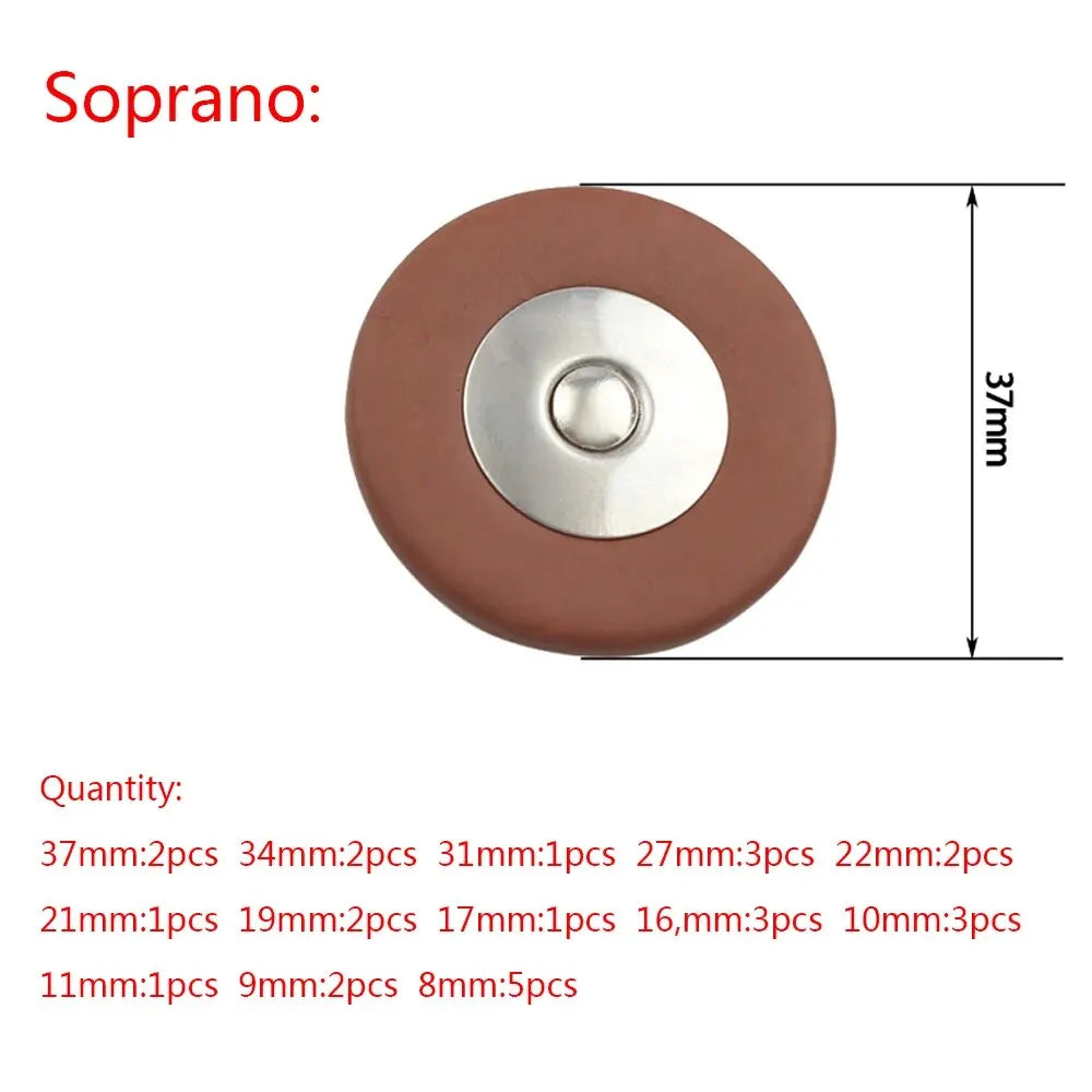 Saxophone Replacement Pad Sets — Alto, Tenor or Soprano -> "Zestawy wymiennych poduszek (padów) saksofonu — altowy, tenorowy lub sopranowy"