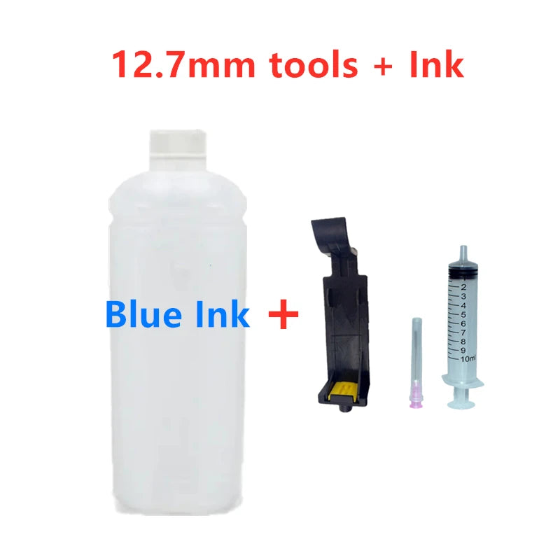 Eco 100ml Refillable Ink Compatible Quick-drying Solvent Ink Refill Ink Tool Snap Fill for 12.7mm Handheld Inkjet Printer