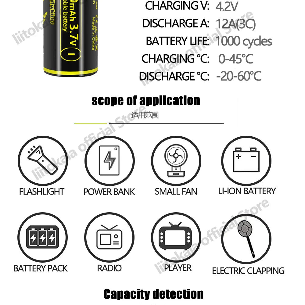 4pcs LiitoKala Lii-King4000 Highest Capacity 18650 4000mAh battery Original 3.6V Reachargeable batteries for flashligh