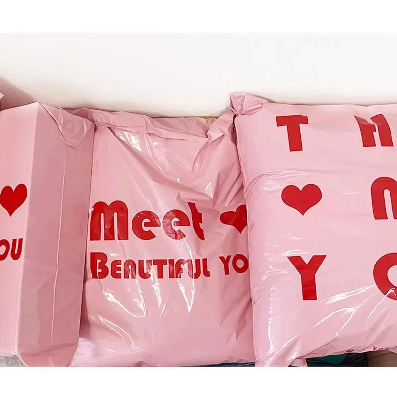 INPLUSTOP 20Pcs/lots Pink Courier Bags Thicken THANK YOU Plastic Shipping Bags Self Seal Envelopes Post Clothing Mailing Pouch