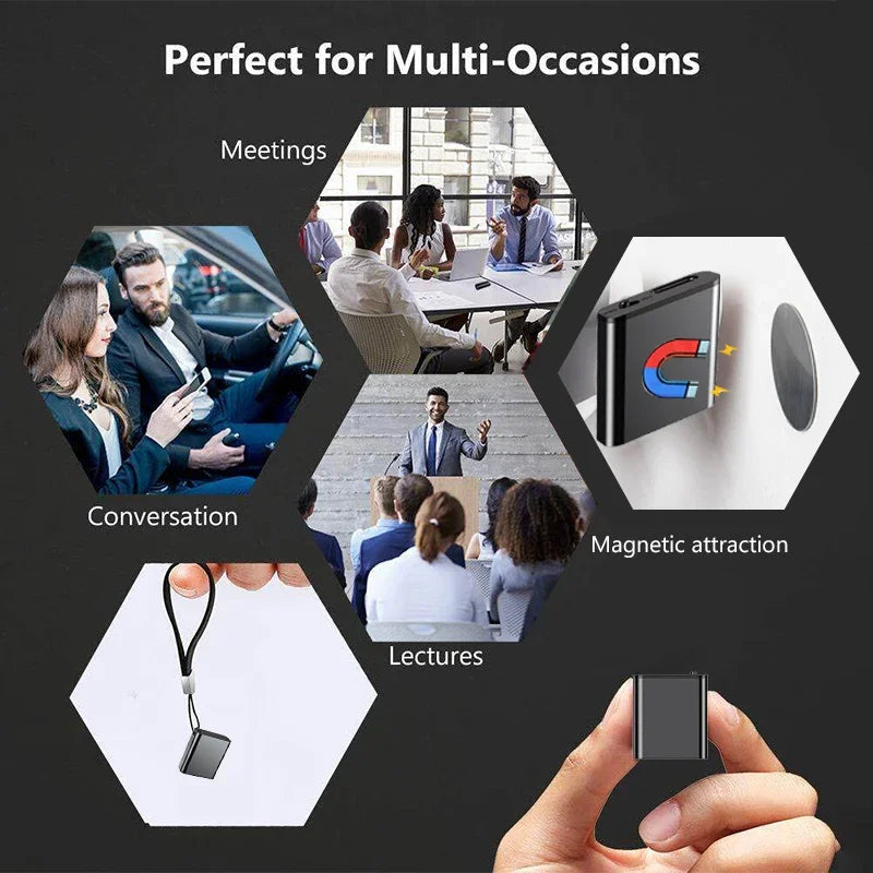 Mini Voice Activated Recorder Only 0.25cm Built-in Magnet Small Digital Audio Recording Sound Device Micro Dictaphone STTWUNAKE