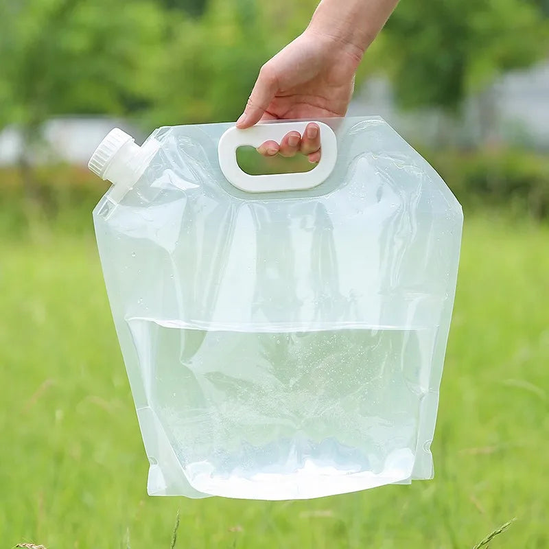 Portable Water Storage Bag Folding Outdoor Sports Camping Large-capacity Mountain Climbing Faucet Plastic Water Bag