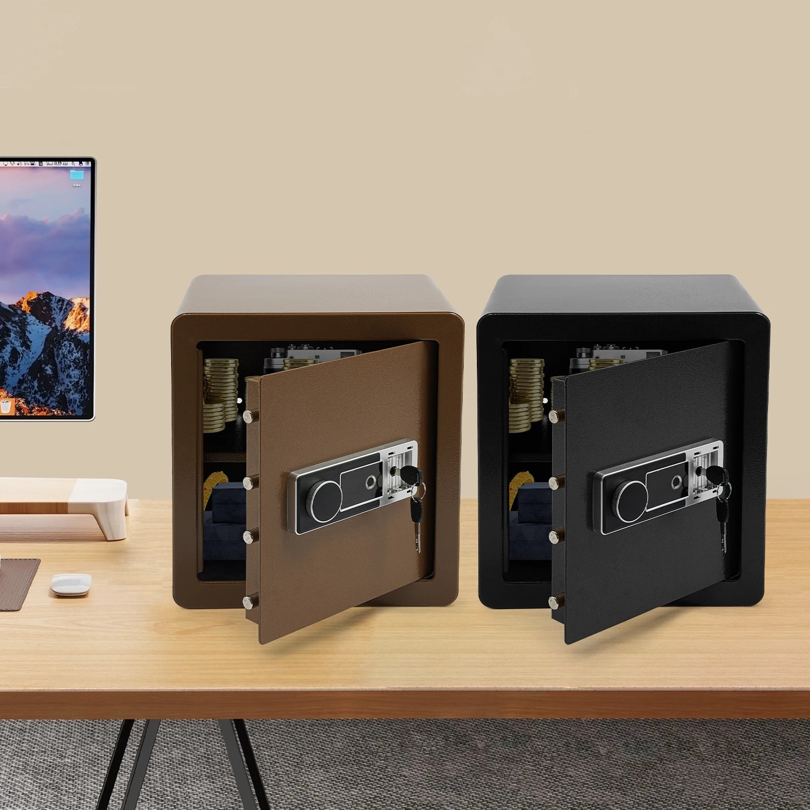 Domáci bezpečnostný sejf – 45L biometrická oceľ