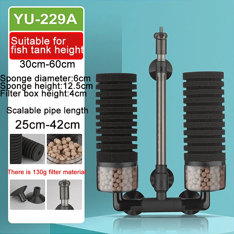 Dual-Sponge Aquarium Filter, Unit/Media Options