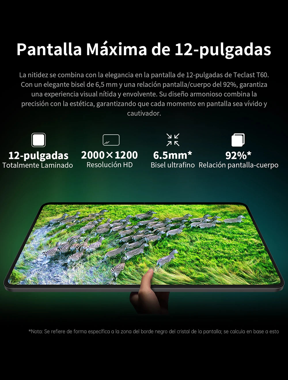 Teclast T60 12" Tablet Οθόνη 2K Android 14 T620 8-πύρηνος Μέγιστη 20GB RAM 256GB ROM 4G LTE τύπος C 8000mAh Γρήγορη Φόρτιση Widevine L1