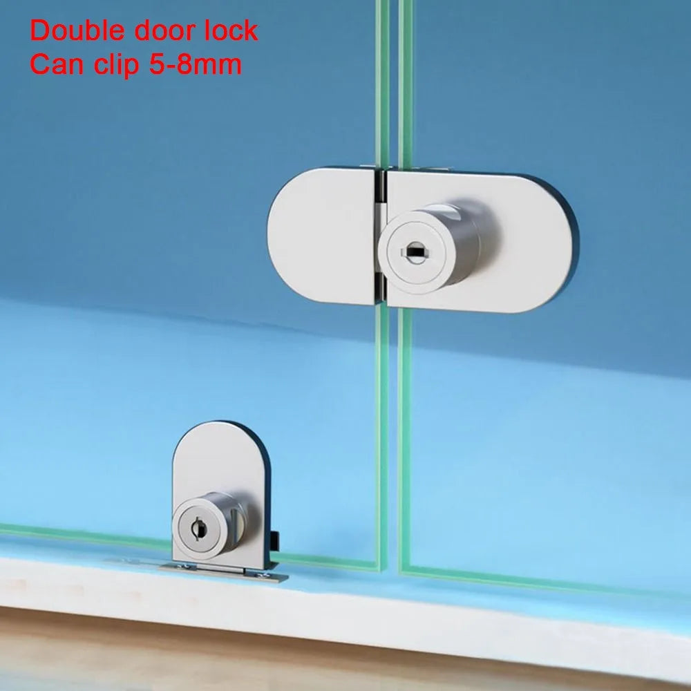Glass Cabinet Door Lock, Zinc Alloy, No Drilling