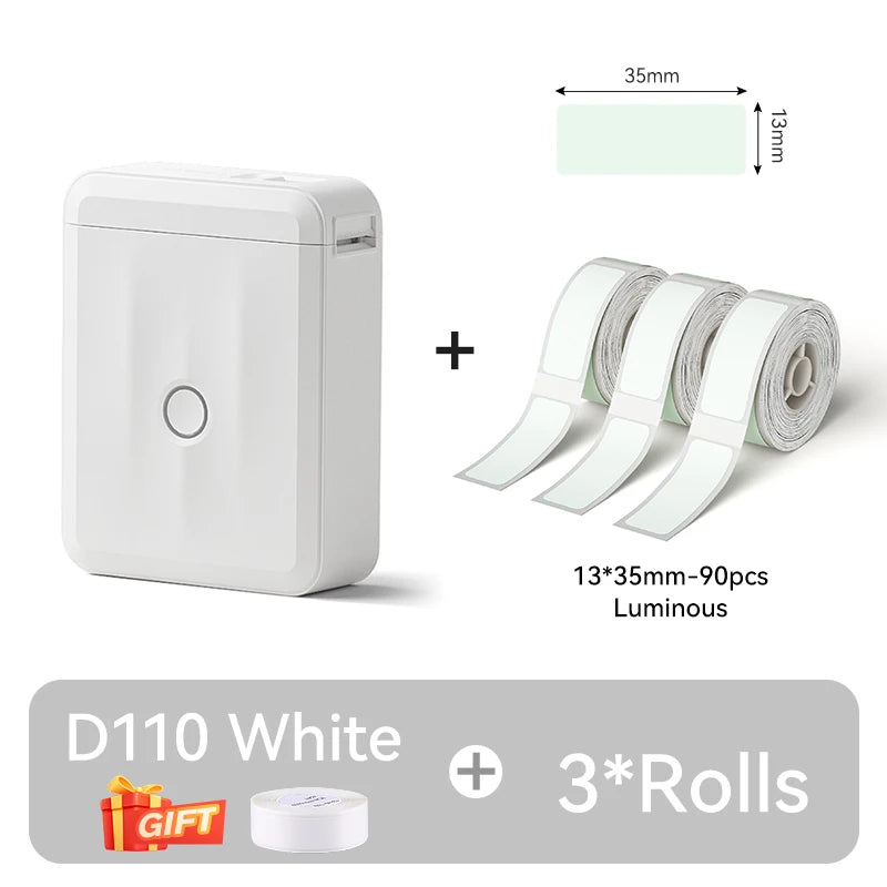 D110 Upgraded Version Thermal Label Printer Mini Portable Smart Label Maker With Tape