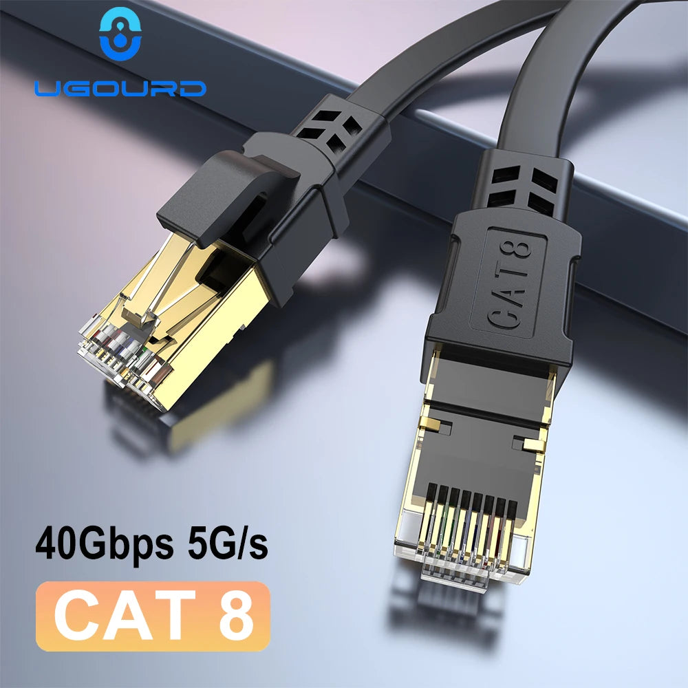 Flat Cat8 RJ45 Ethernet Cable - Length Options