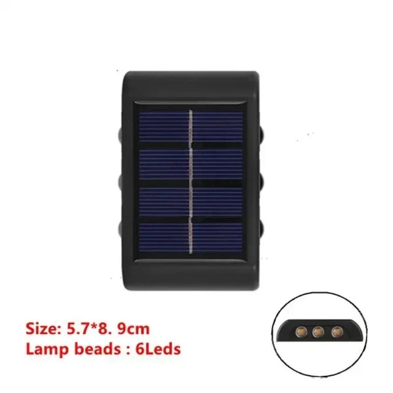 Options d’applique murale solaire à LED à éclairage vers le haut et vers le bas
