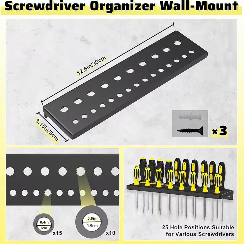 Wall-Mounted Metal Tool Holders for Workshop Storage