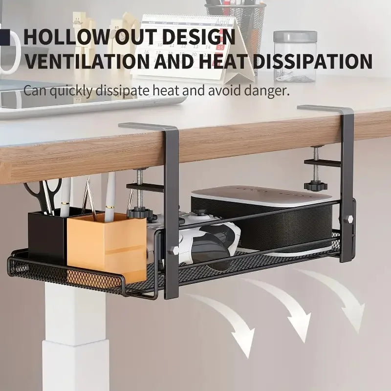 No-Drill Under-Desk Cable Tray, Size Options