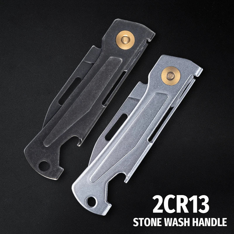 SANRENMU 431S Folding pocket knife 12C27 blade Portable EDC outdoor camping bottle opener Keychain hole knife