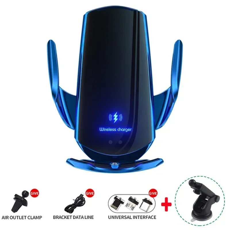 VIKEFON 15W Car Magnetic Wireless Charger Automatic Car Mount Phone Holder For iPhone Samsung Infrared Induction Fast Charging
