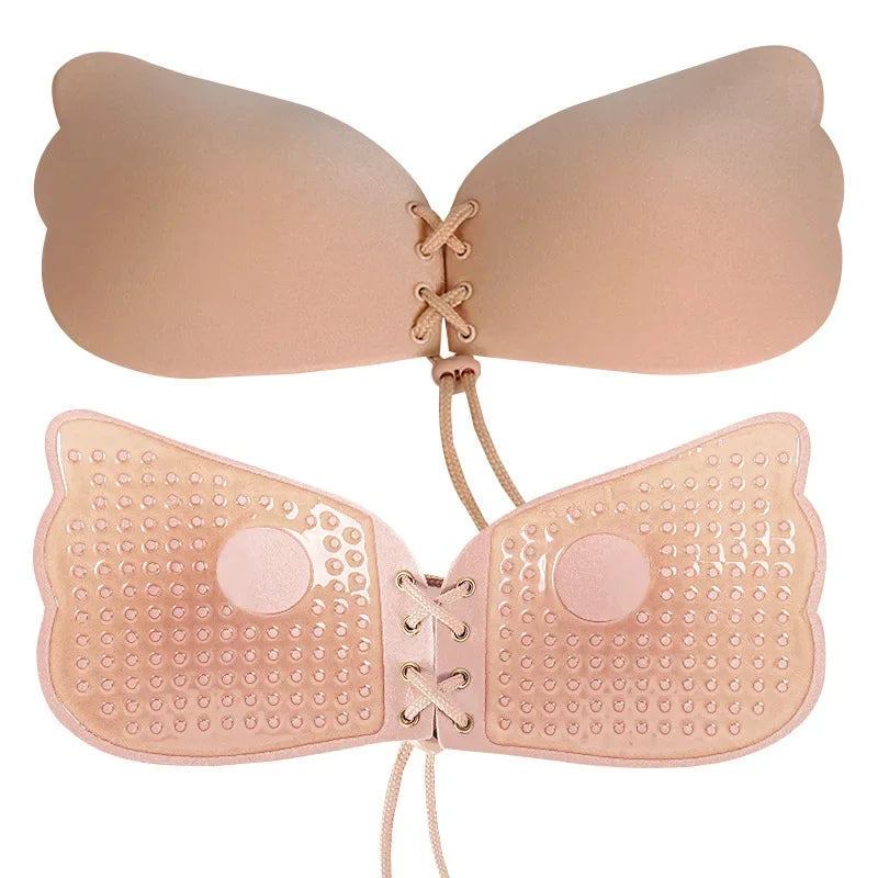 Women Sexy Invisible Strapless Adhesive Stick Bra Strapless Push Up Bras Backless Lingerie Seamless Silicone Bralette Underwear