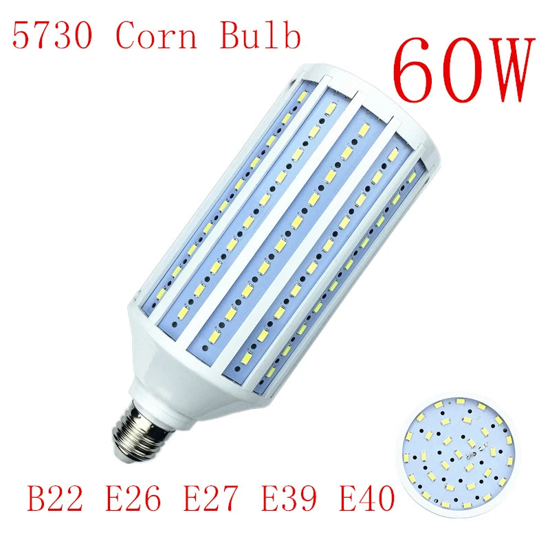LED Corn-Style Bulb, Base and Light-Colour Options