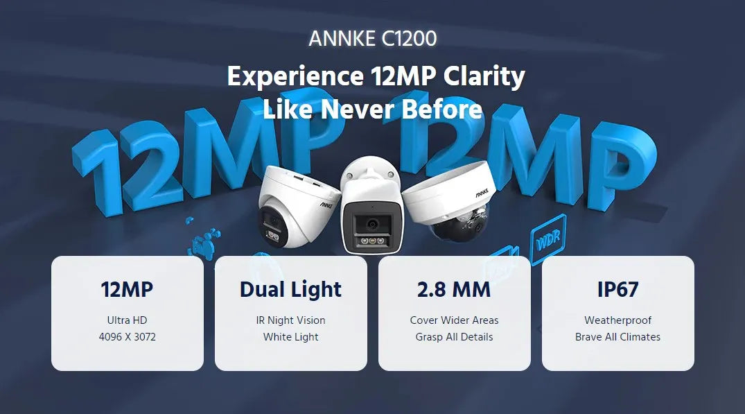 ANNKE 12MP Outdoor PoE Security Camera with Dual Light