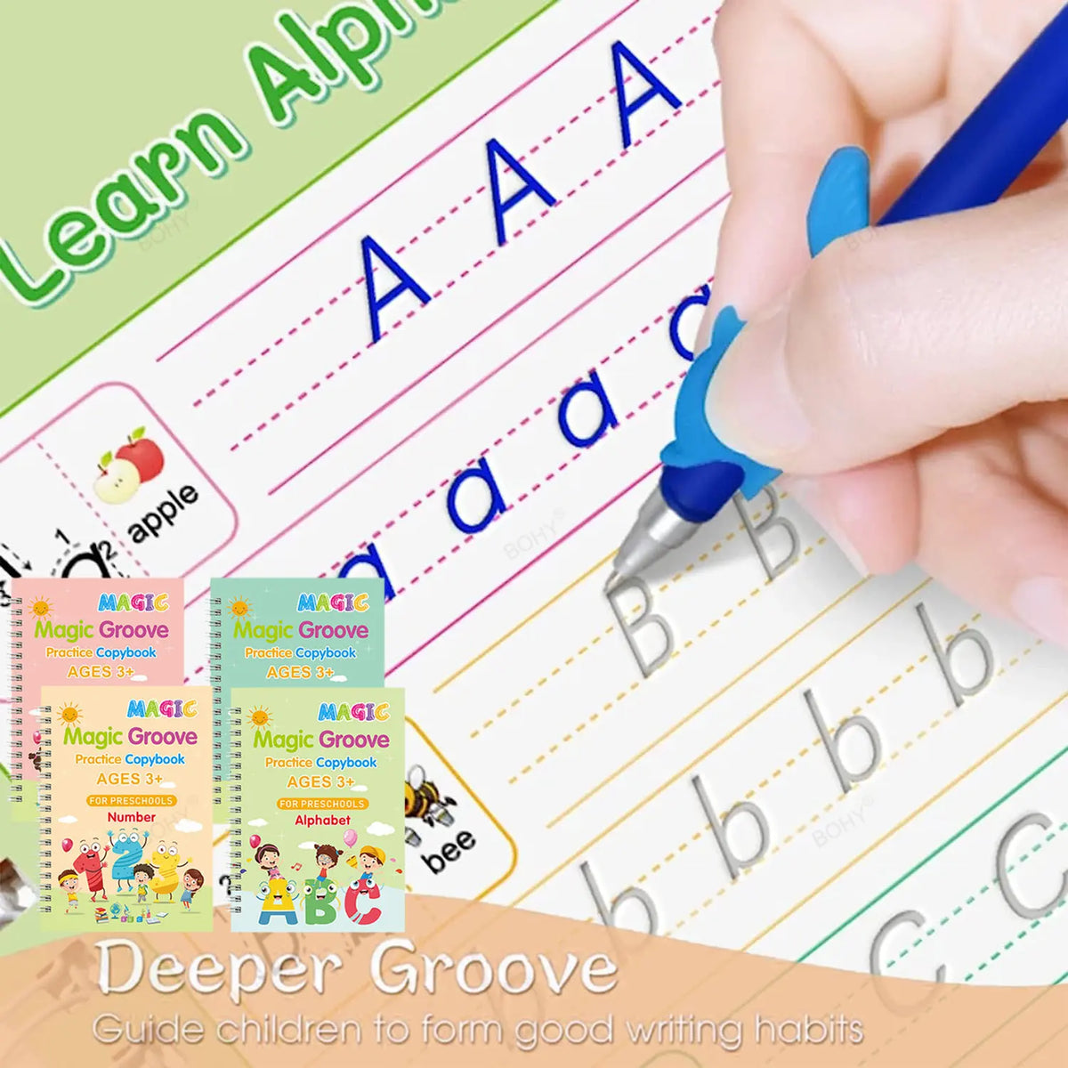 Grooved Handwriting Practice Books, Language Options