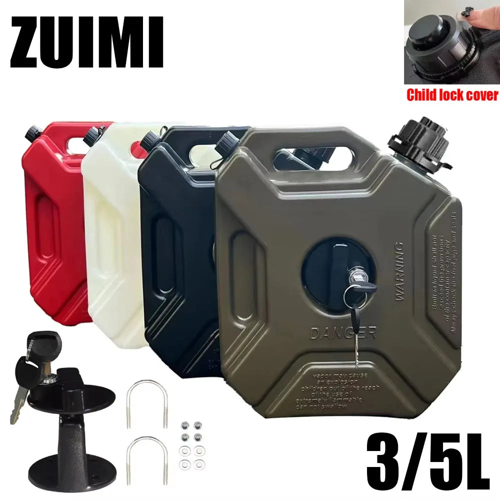 3/5L Child Lock Mororcycle Accessories Fuel Tank Petrol Cans Barrels Can Gas Spare Container Anti-static Jerry Can Fuel Tank