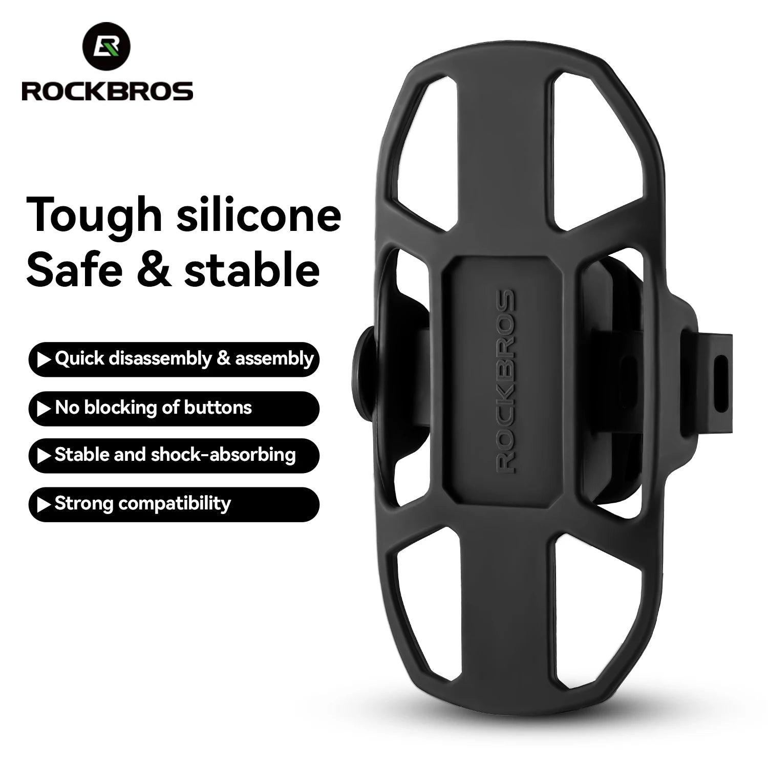 Bicycle Phone Mount Silicone Quick Release Handlebar Holder