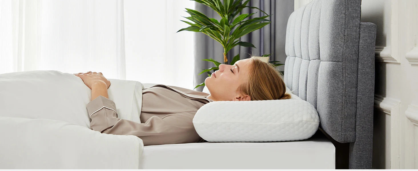 Memory Foam Neck Pillows Set of 2 with Cooling Ventilated Design