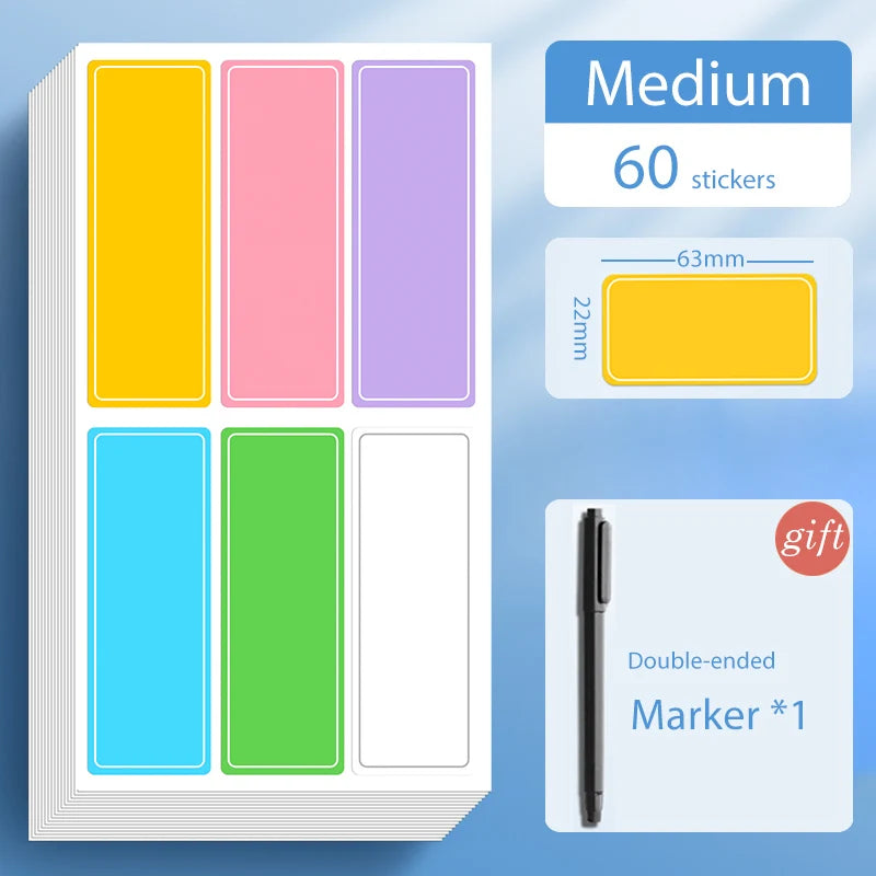 Waterproof Colorful Self Adhesive Assorted Stickers Removable Label Stickers Name Tag Bottle File Document School Supplies